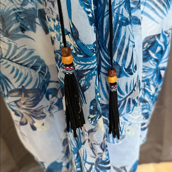 BCBGeneration Blue Floral Swim Coverup - Picture 4 of 6